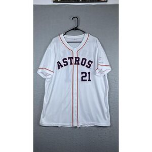 Houston Astros Jersey Mens XL White MLB Baseball Greinke 21 Gallery Furniture